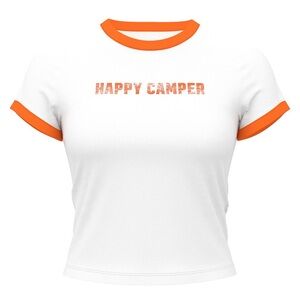 PINK ‘Happy Camper’ Cotton Short Sleeve Tee Women Size Medium